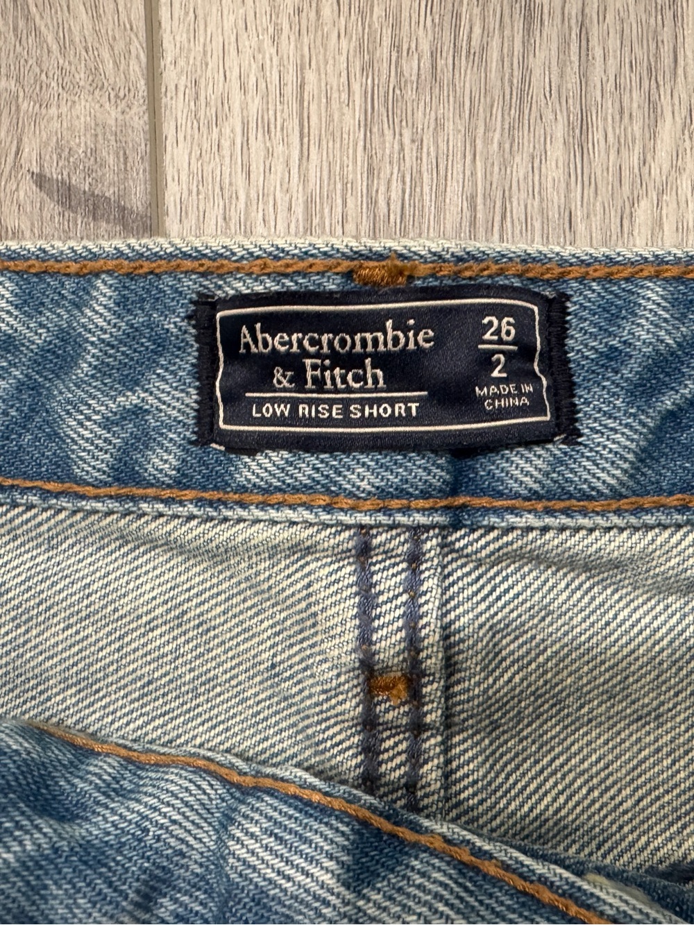 A&F Distressed Light Blue Denim Women's Cutoff Shorts - Picture 3 of 3